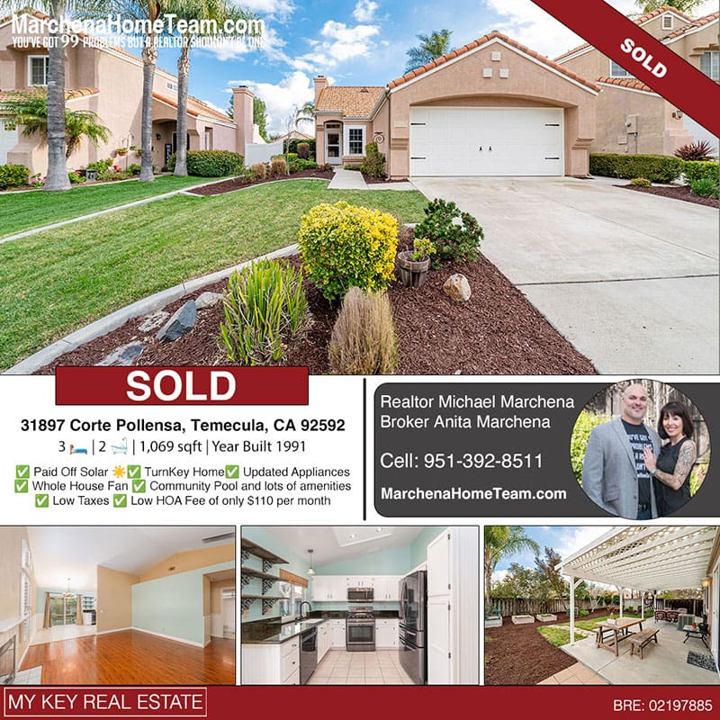 Sold 31897 Corte Pollensa Temecula CA 92592