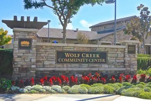 Wolf Creek neighborhood entrance sign in Temecula, California